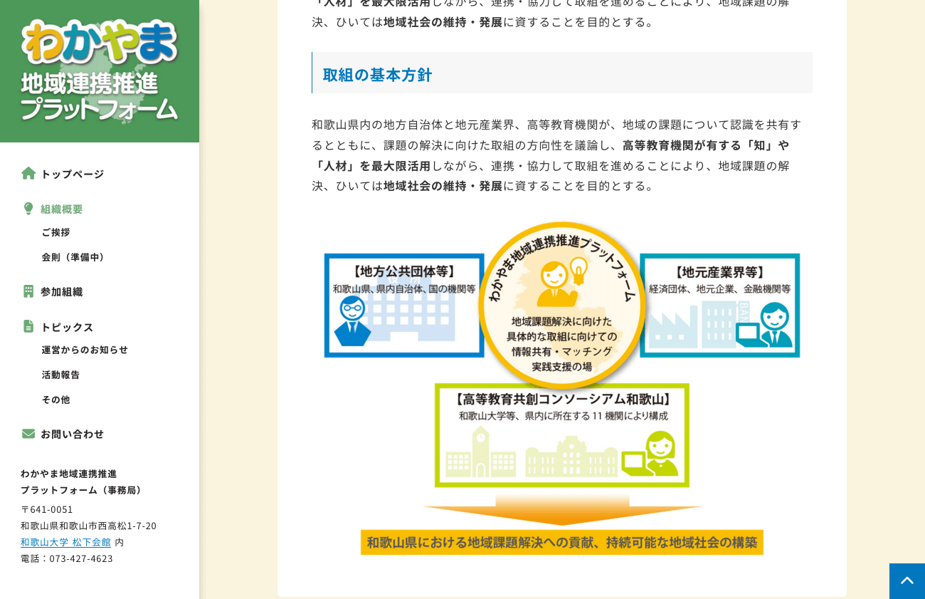 わかやま地域連携推進プラットフォーム コーポレートサイト